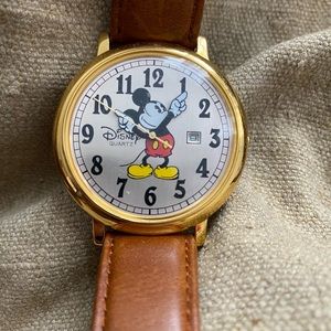 90s Leather Disney Mickey Mouse Watch